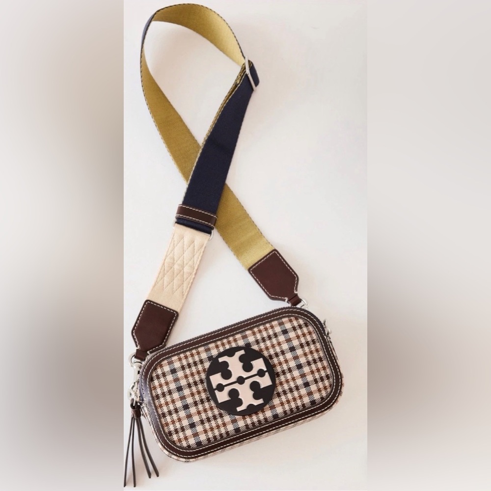 Tory Burch Miller Mini Plaid Crossbody Bag.